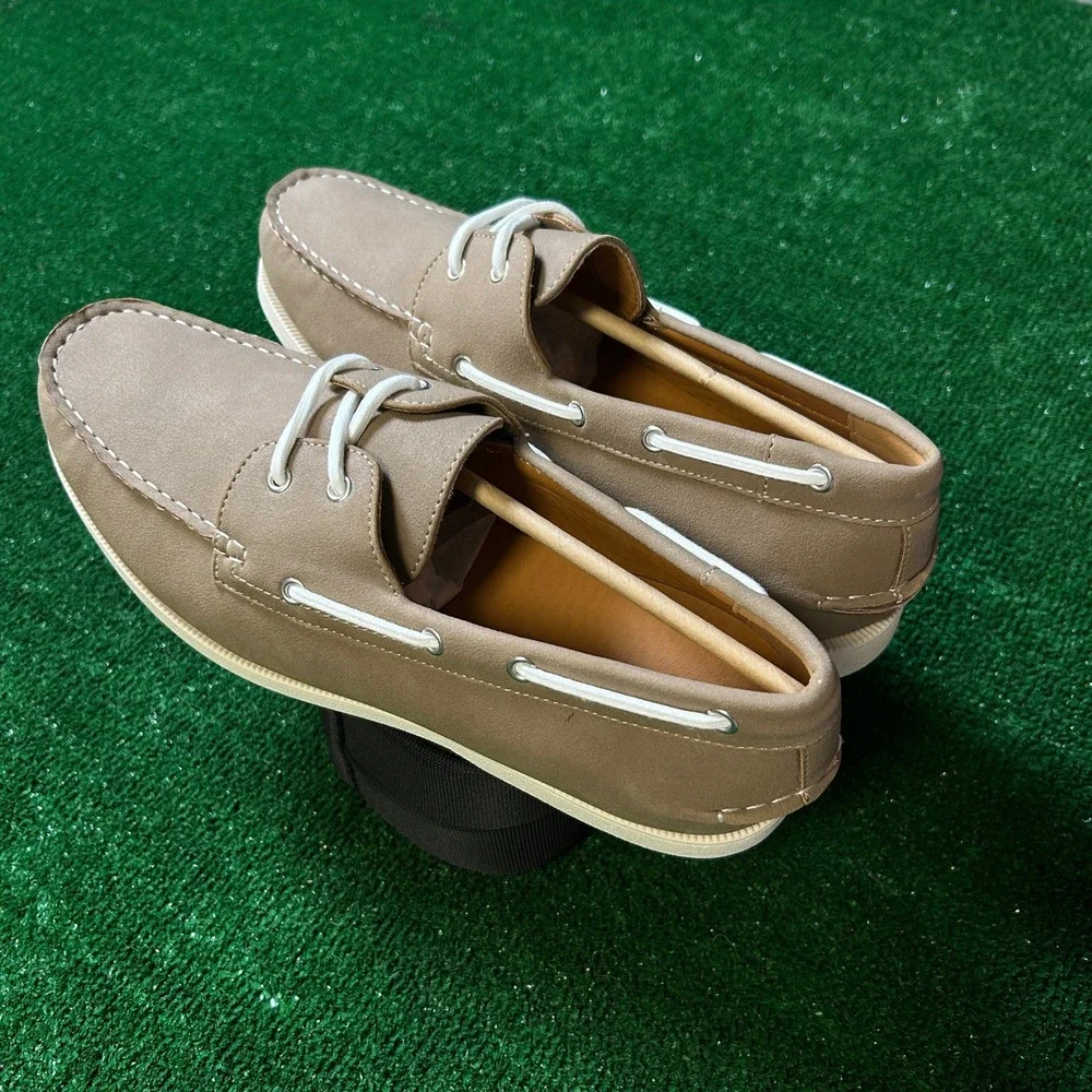Club Room Elliot Boat Shoes Taupe Nautical Casual Loafers Mens Size 11M